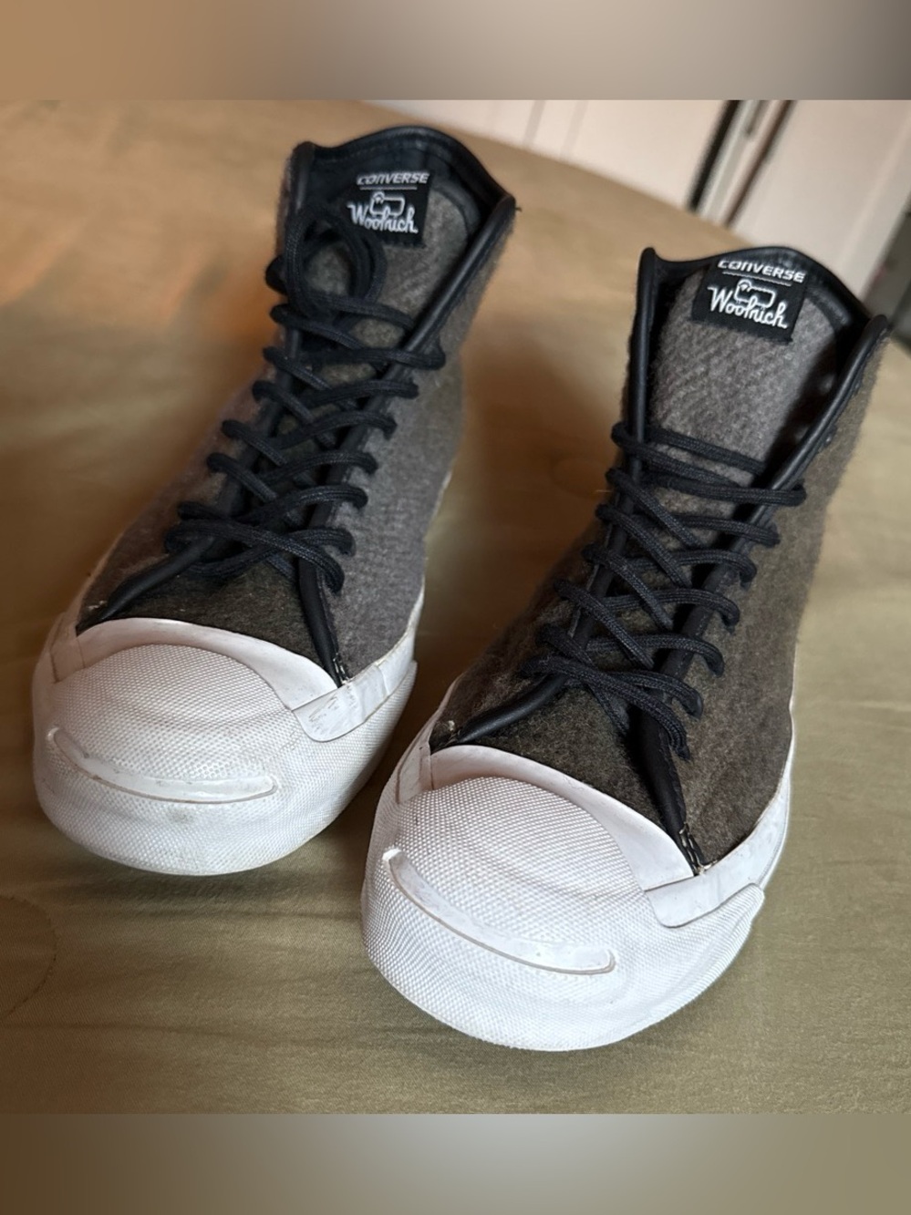 Converse x Woolrich Jack Purcell Wool High Top Sneakers Size 8.5